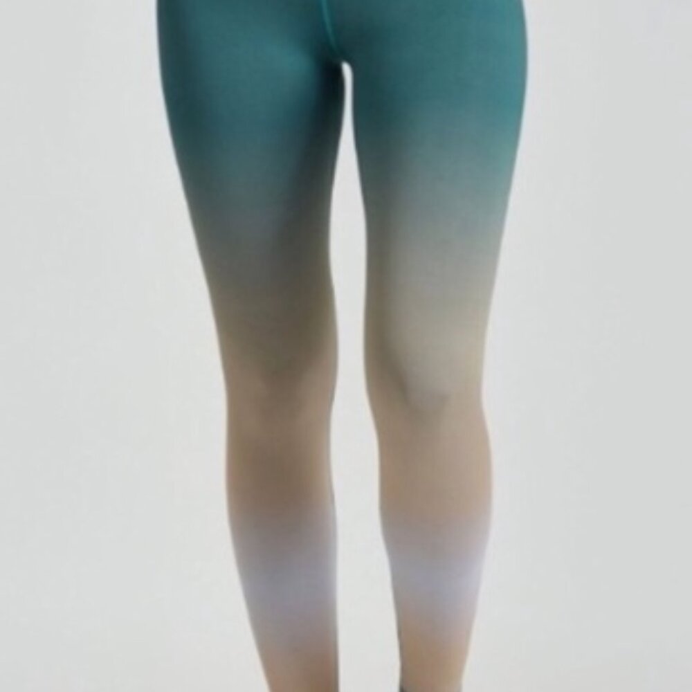Noli Green and Beige Ombre Leggings - Size Medium